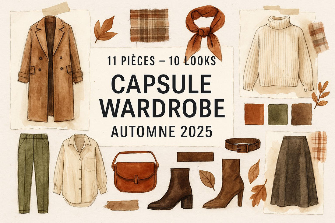 🧡 Capsule wardrobe automne 2025 : 11 pièces, 10 looks et une checklist pratique