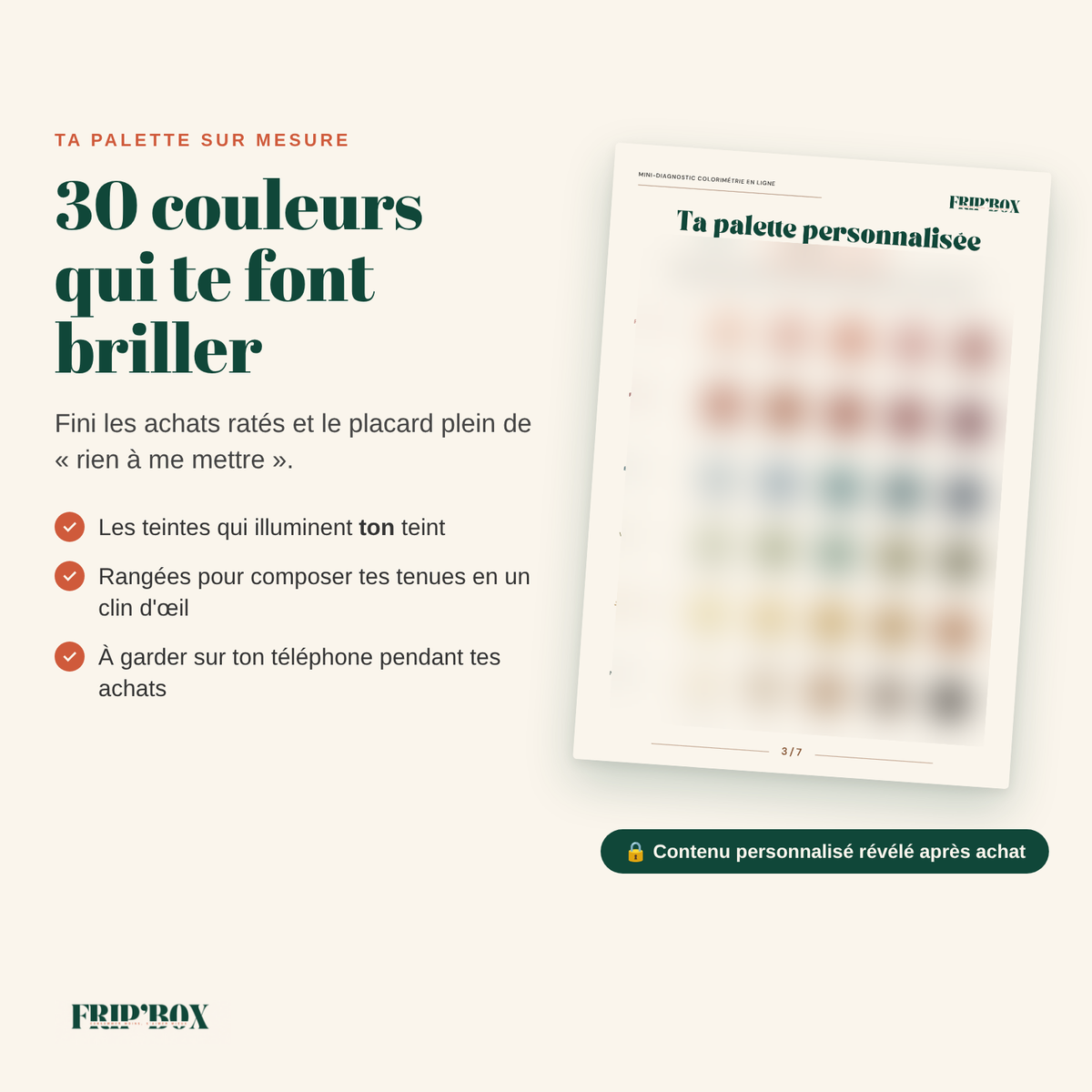 Mini-diagnostic colorimétrie en ligne